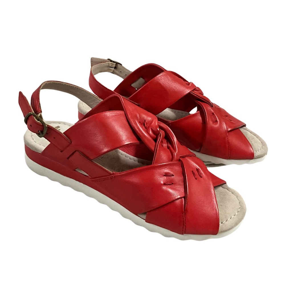 Canal Grande Holland Red Leather Sandal, New in Box
